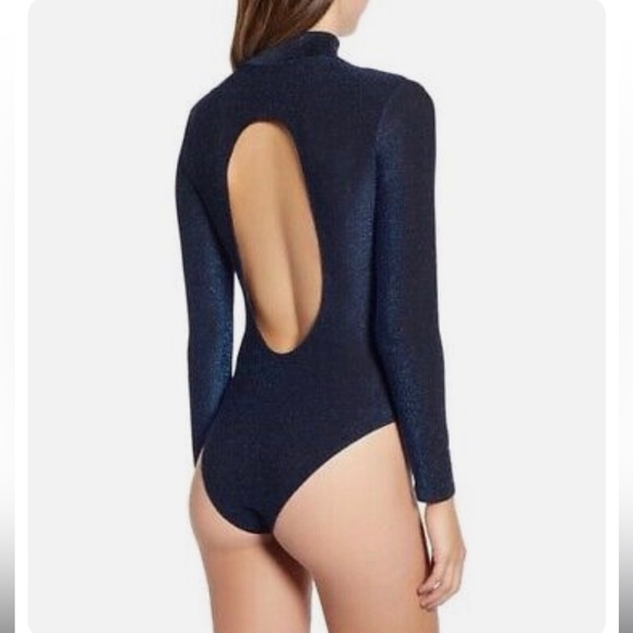 NWT BLANKNYC Denim Star Woman Shimmer Mock Neck Bodysuit - Picture 2 of 12
